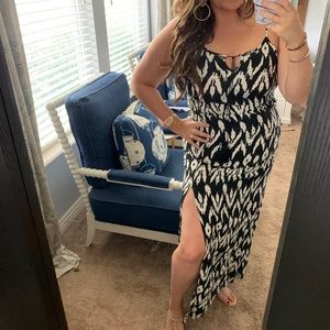 Black and White Staccato Maxi Dress